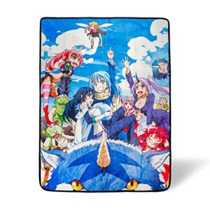 that time i got reincarnated as a slime plush throw blanket | super soft fleece blanket, cozy sherpa cover for sofa and bed, home decor room essentials | anime manga gifts | 45 x 60 inches
