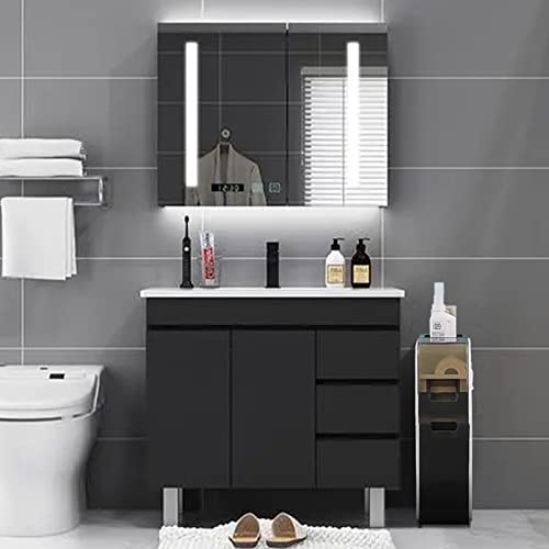 Lsoiup Narrow Bathroom Storage Cabinet for Small Spaces, Toilet Storage Cabinet for Skinny Bathroom Storage Corner Floor, Slim Toilet Paper Storage Cabinet