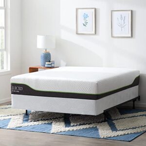 lucid 8 inch gel memory foam plush mattress with box spring - queen
