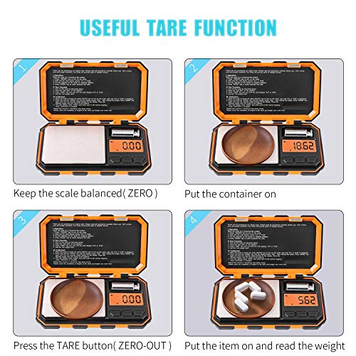 Fuzion Digital Pocket Scale, 200g x 0.01g Jewelry Gram Scale, 6 Units Conversion Mini Scale with LCD Display, Tare Function for Food, Jewelry, Medicine, Coffee (Battery Included)