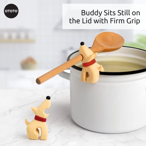 OTOTO Buddy Dog Kitchen Spoon Holder - Cooking Spoon Rest for Kitchen Counter - Spatula, Ladle Holder, Kitchen Utensil Holder - Heat Resistant & Dishwasher Safe Utensil Rest for Stove Top