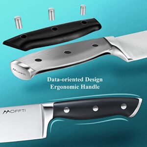 MOFFTI Chef Knife Set with Knife Sharpener, German EN1.4116 Stainless Steel Kitchen Knife Set, Ultra Sharp Professional Chef's Knife, Ergonomic Handle, Knives Set for Kitchen with Gift Box