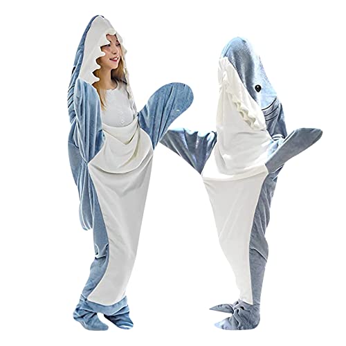 Shark Blanket Hoodie for Adult - Super Soft and Cozy Flannel Hoodie, Wearable Shark Blanket Adult & Shark Sleeping Bag (S | Suit for Height 58~62Inch) (M | Suit for Height 62~66Inch)