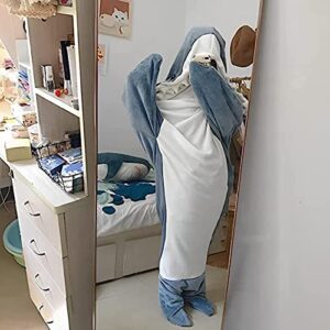 Shark Blanket Hoodie for Adult - Super Soft and Cozy Flannel Hoodie, Wearable Shark Blanket Adult & Shark Sleeping Bag (S | Suit for Height 58~62Inch) (M | Suit for Height 62~66Inch)