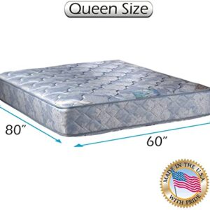 DS Solutions USA Chiro Premier 2-Sided Orthopedic (Blue Color) Queen Mattress Only with Mattress Protector Included - Fully Assembled, Innerspring coils, Long Lasting Comfort