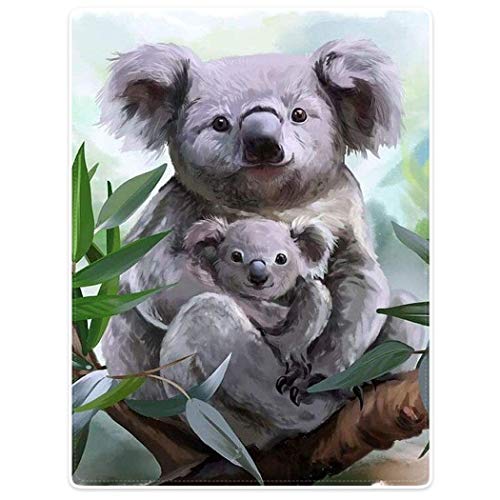 HommomH Koala Blanket Animal Pattern Digital Print Fleece Throw Baby Koala Painting 50"x60"