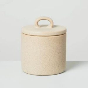 hearth & hand with magnolia sandy textured ceramic bath canister natural small 3.75"