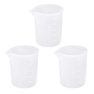 3 pcs silicone measuring cups, 100ml silicone cups for resin non-stick mixing cups resin measuring cups tool with precise scale for resin diy craft