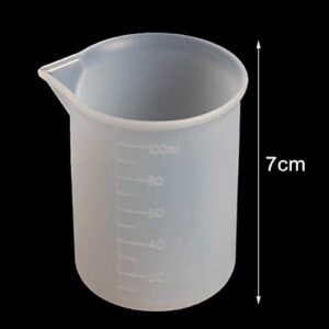 3 PCS Silicone Measuring Cups, 100ml Silicone Cups for Resin Non-Stick Mixing Cups Resin Measuring Cups Tool with Precise Scale for Resin DIY Craft