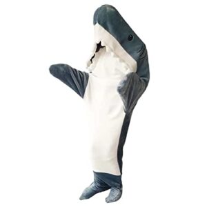 vahigcy shark blanket adult - wearable shark blanket super soft cozy flannel hoodie - shark onesie blanket hoodie