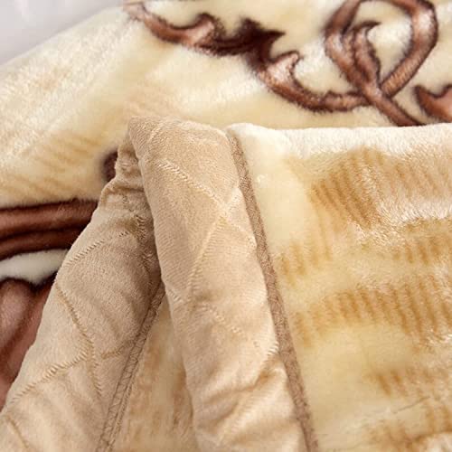 LGYKUMEG Warm Winter Fleece Plush Throw Blanket 71" × 87", Silky Soft and Warm, 2 Ply Reversible Raschel Throw,180×220cm3kg.