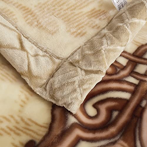 LGYKUMEG Warm Winter Fleece Plush Throw Blanket 71" × 87", Silky Soft and Warm, 2 Ply Reversible Raschel Throw,180×220cm3kg.