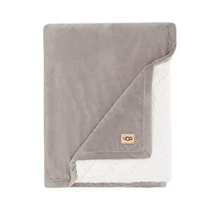 UGG Bliss Sherpa Throw Blanket - Plush Oversized Reversible Accent Blanket - 50” x 70” - Oyster