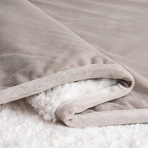 UGG Bliss Sherpa Throw Blanket - Plush Oversized Reversible Accent Blanket - 50” x 70” - Oyster