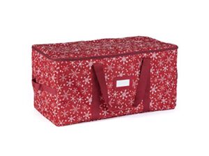 covermates keepsakes treasurekeeper storage bag - carrying handles, id window - holiday storage-red snowflake