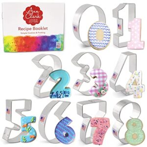 number cookie cutters 9 pc. set made in usa by ann clark