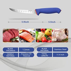 DRAGON RIOT Premium Boning Knife for Meat Cutting 6 Inch BBQ Brisket Meat Trimming Butcher Knife - Stainless Fish Fillet Turkey Carving Knife