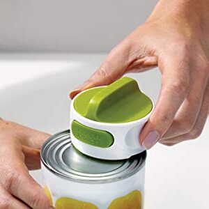 Joseph Joseph Can-Do Compact Can Opener Easy Twist Release Portable Space-Saving Manual Stainless Steel, Green