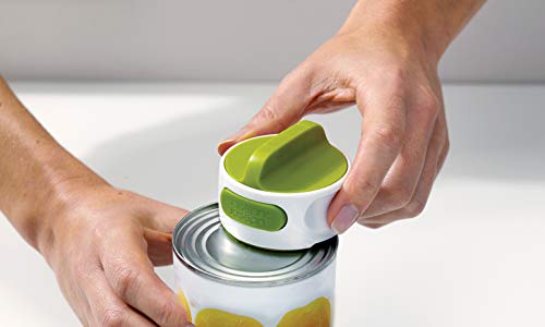 Joseph Joseph Can-Do Compact Can Opener Easy Twist Release Portable Space-Saving Manual Stainless Steel, Green