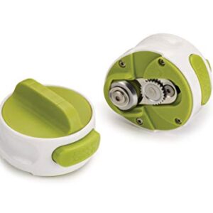 Joseph Joseph Can-Do Compact Can Opener Easy Twist Release Portable Space-Saving Manual Stainless Steel, Green