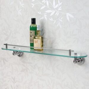 signature hardware 297268 farber 23-5/8" glass bathroom shelf