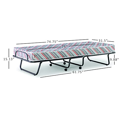 Linon Mattress Nixon Folding Bed, Single, Mulit-Color