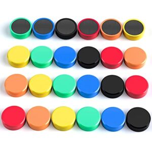 findmag 24 pack fridge magnets, round refrigerator magnets, dry erase board magnets for whiteboard, decorative magnets, small colorful whiteboard magnets for fridge, kitchen, home, office, classroom