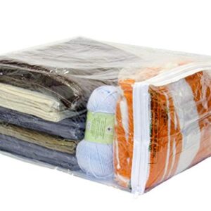 Clear Vinyl Zippered Storage Bags 15 x 18 x 9 Inch 5-Pack