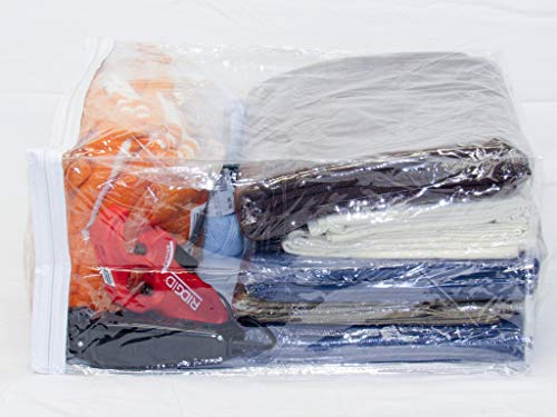 Clear Vinyl Zippered Storage Bags 15 x 18 x 9 Inch 5-Pack