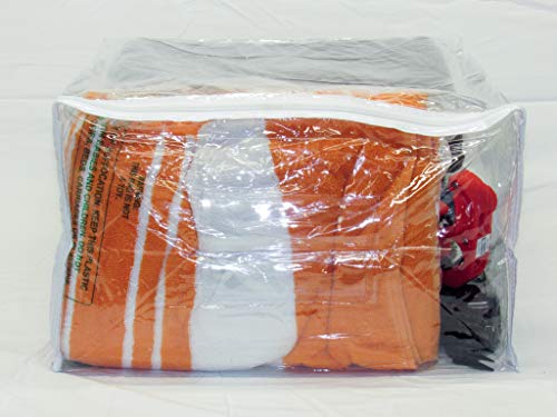 Clear Vinyl Zippered Storage Bags 15 x 18 x 9 Inch 5-Pack