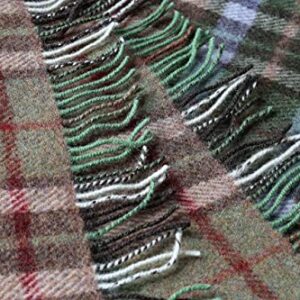 Genuine Irish, 100% Wool Throw & Toss Blanket, Traditional Plaid Print, Soft Warm Heirloom Quality Lambswool, Imported from Ireland, 54" x 72" Inches, Green