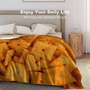 3D Funny Realistic Food Cheese Cracker Flannel Fleece Throw Blankets 50"X40" Soft Cozy Fluffy Winter Fall Blanket Cozy Soft Fuzzy Plush Home Decor for Couch Bed Sofa Living Room Bedroom