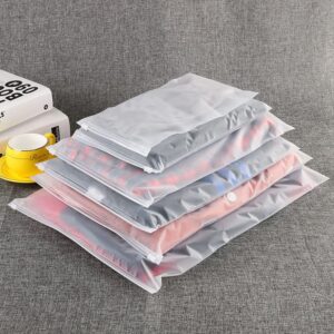 Muka 50 PCS Frosted Slider Zip Bags, Slider Clothes Storage Bags, Reusable Bag Extra Large, 10" x 12"