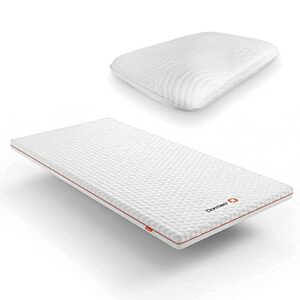 The Premium Mattress Topper by Dormeo (RV Short Queen) and True Evolution Pillow Bundle