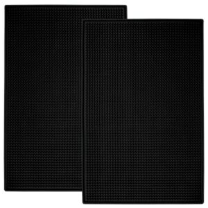 s&t inc. rubber bar mats, coffee maker mats, or countertop spill mats, 11.9 inch x 17.8 inch, black, 2pk