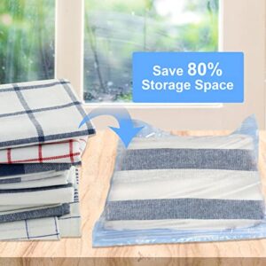 Vacuum Storage bags, 10pcs Space Saver Bags for clothes, Pillows, Blankets, etc. Includes 2 Jumbo, 2 Large, 2 Medium and 4 Hand-Rolled Travel Storage Sealer Bags - With Hand Pump