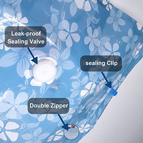 Vacuum Storage bags, 10pcs Space Saver Bags for clothes, Pillows, Blankets, etc. Includes 2 Jumbo, 2 Large, 2 Medium and 4 Hand-Rolled Travel Storage Sealer Bags - With Hand Pump