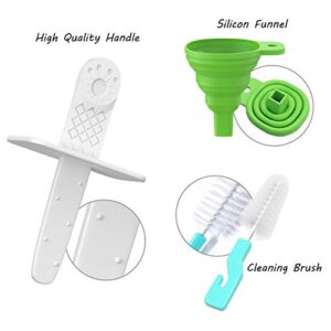 Popsicle Molds, Ouddy 6 Pieces Silicone Popsicle Molds DIY Reusable Ice Pop Molds - Easy Release Popsicle Maker with Silicone Funnel & Cleaning Brush(Green)