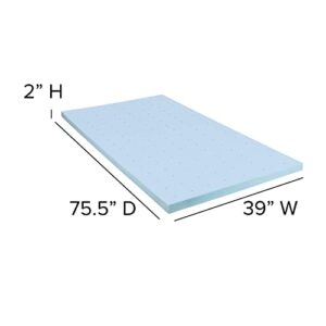 BizChair 2" Cool Gel Infused Hypoallergenic Cooling Memory Foam Mattress Topper - Twin