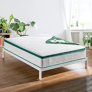 oleesleep 13 inch dual layered gel hybrid memory foam mattress, certipur-us certified, green, king
