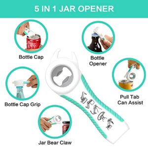 Jar Opener for Weak Hands, Jar Opener for Seniors Multi-Function Non Slip Rubber Jar Opener Gripper Pad Lid Twist Gripper, Jar Bottle Lid Can Opener Kit for Low Strength, Elderly