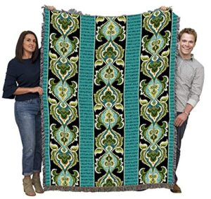 pure country weavers william morris ivy blanket - arts & crafts - gift tapestry throw woven from cotton - made in the usa (72x54)