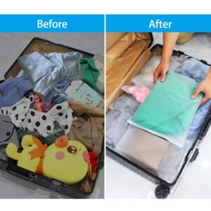 Belit Travel Storage Bag, 15 Pcs Clear Ziplock Storage Bags Frosted Zipper Bags for Clothes, Shoes, Toiletries, Luggage Storage, 3 sizes 12x14 inch, 14x18 inch, 16x24 inch