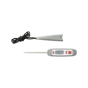 taylor waterproof digital instant read meat food grill bbq kitchen cooking thermometer, comes with sleeve extender and lanyard