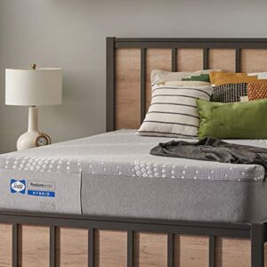 sealy posturepedic hybrid medina firm feel mattress and 5-inch foundation, queen