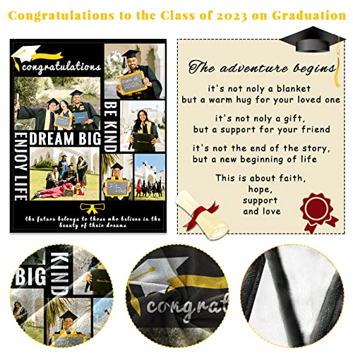 Personalized Graduation Blanket 2023, Customized Graduation Gifts for Her Him, Custom Name Photos Picture Throw Blankets, College, High School Graduation Gift for Daughter Son Niece Friends, 40"x30"