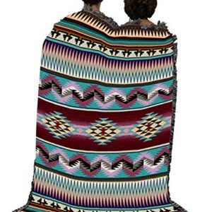 Pure Country Weavers Desert Stripe Blanket - Southwest Native American Inspired - Gift Tapestry Throw Woven from Cotton - Made in The USA (72x54)