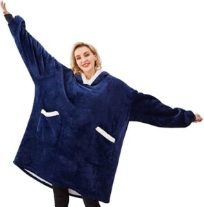 depad oversized wearable blanket hoodie sherpa flannel, gift for women mom, warm giant hooded blanket super soft and cozy, sweatshirt blanket (large pockets and hood)