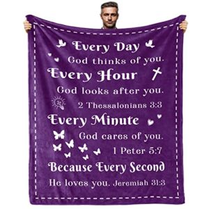 christian gifts for women christian gifts ideas for women religious gifts for women bible blanket with inspirational prayers gifts bible verse christian prayer religious gifts 50x 60 inch purple