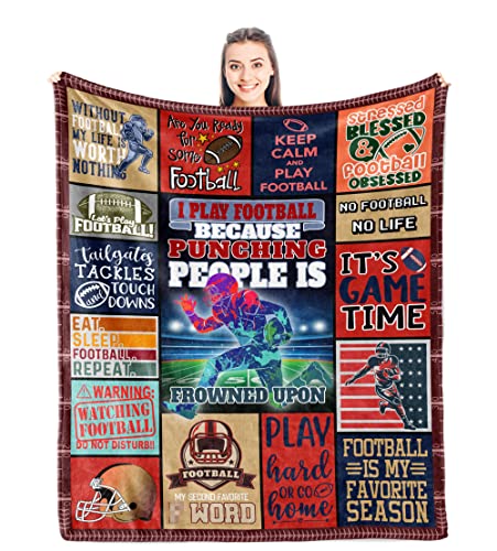 Football Gifts for Boys- Football Coach Gifts Men/Women - Boys Football Gifts Gifts Football Players/Lovers Football Team Gifts Gifts Who Love Football Blanket 50'' x 60'' (FOOTBALL GIFT, 60X50IN)